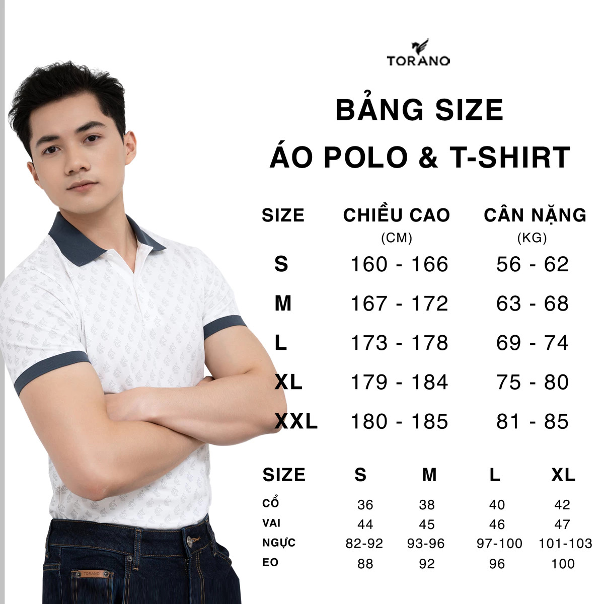 Áo polo nam TORANO MONOGRAM POLO bo kẻ chất thoáng khí thoải mái vải cotton trơn BASIC GSTP051