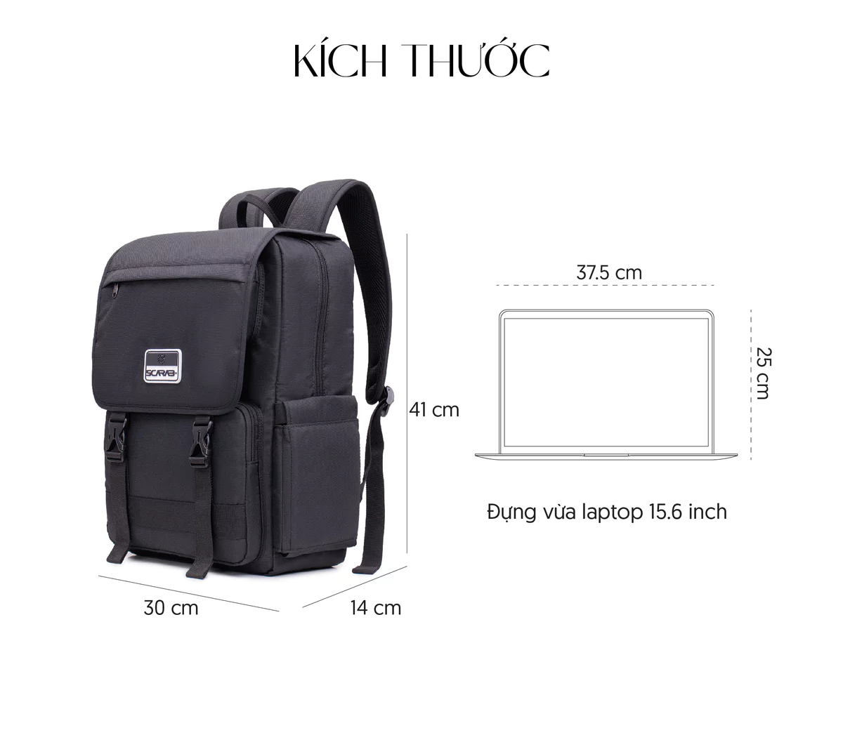 Balo SCARAB TETRIS BACKPACK Thời Trang Nam Nữ, Đi Học, Đi Làm, Vừa Laptop 15.6 Inch