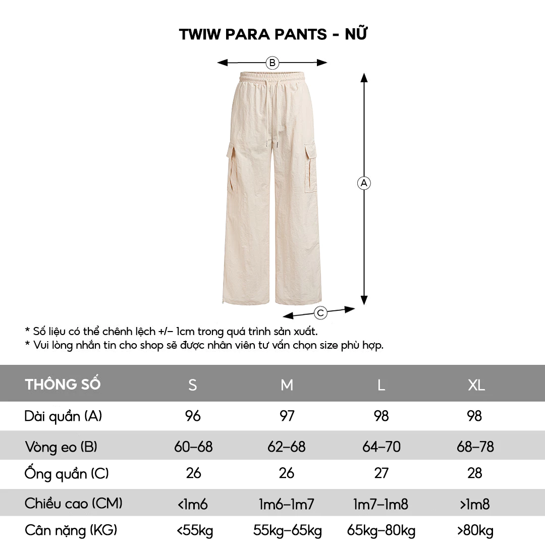 Quần dài vải dù nhăn dày, form ống suông HUGUxTHATSWHATIWANT - TWIW PARA PANTS - quần dù nhăn, phong cách thể thao