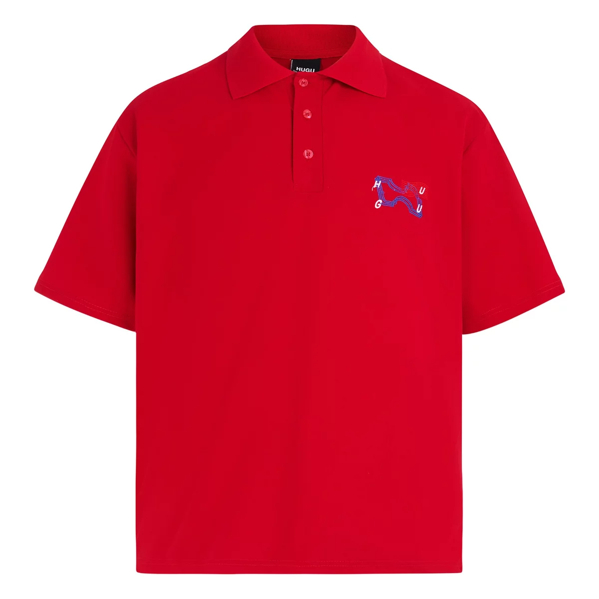 Áo polo vải cá sấu bốn chiều màu đen, xám, hồng,... phong cách hàn quốc, form rộng, unisex local brand HUGU - STAMP POLO