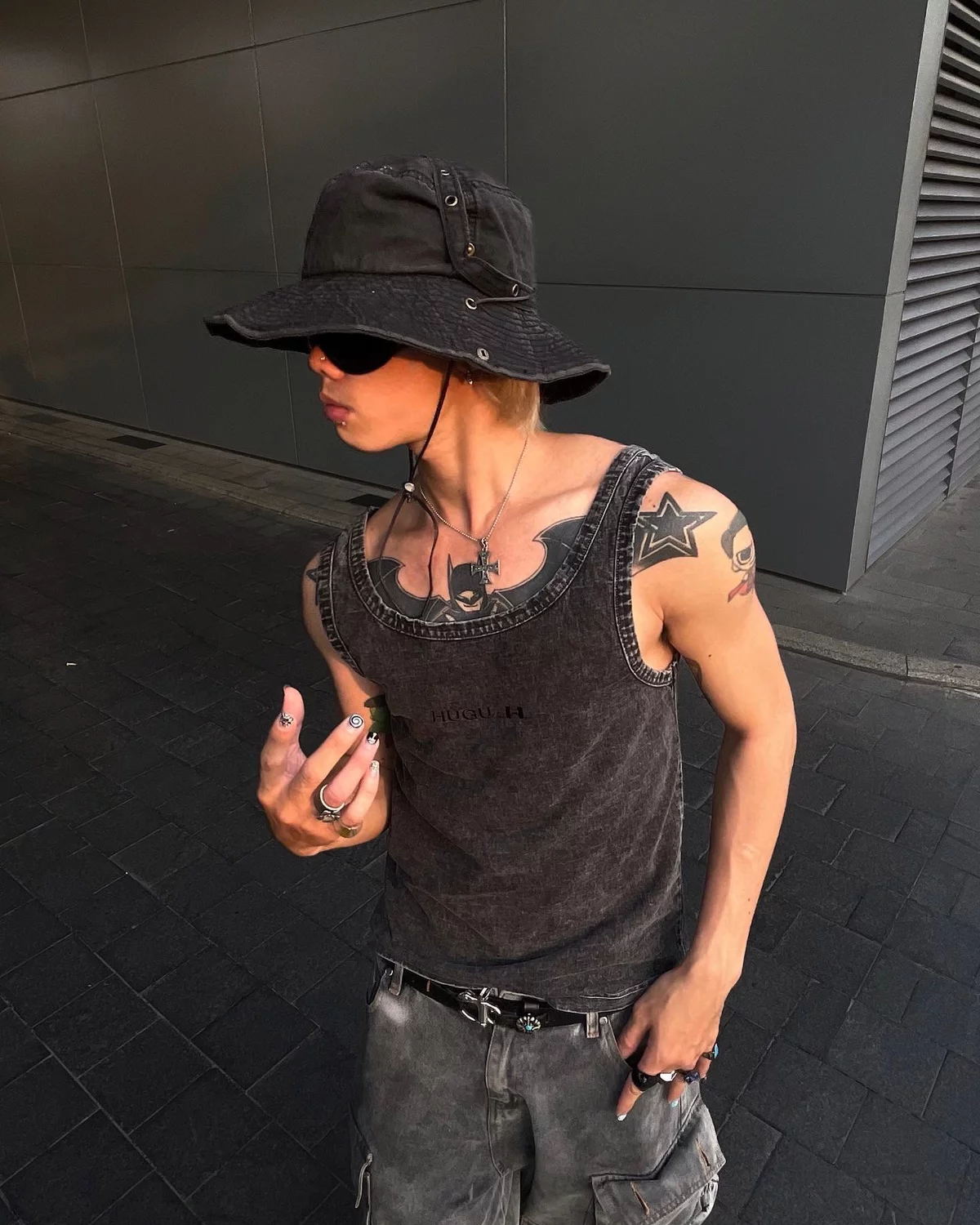 Áo tank top ôm body, thêu logo, unisex local brand HUGU - KOTALEN TANKTOP WASHED