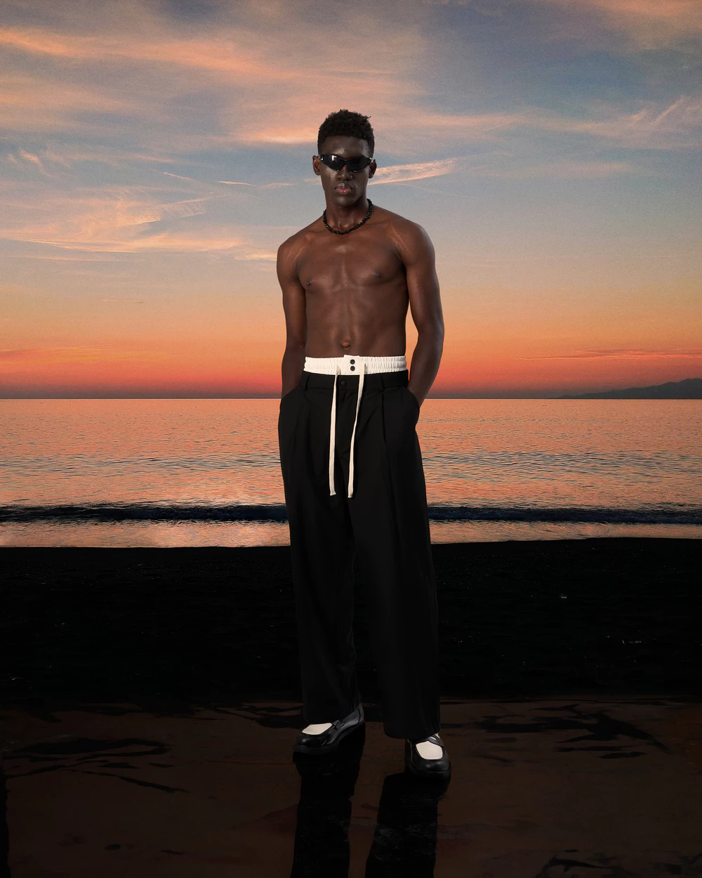 Quần tây lưng dài màu đen, trắng,... form ống rộng 2 lưng, co giãn thoải mái, unisex local brand HUGU - DOUBLE WAIST