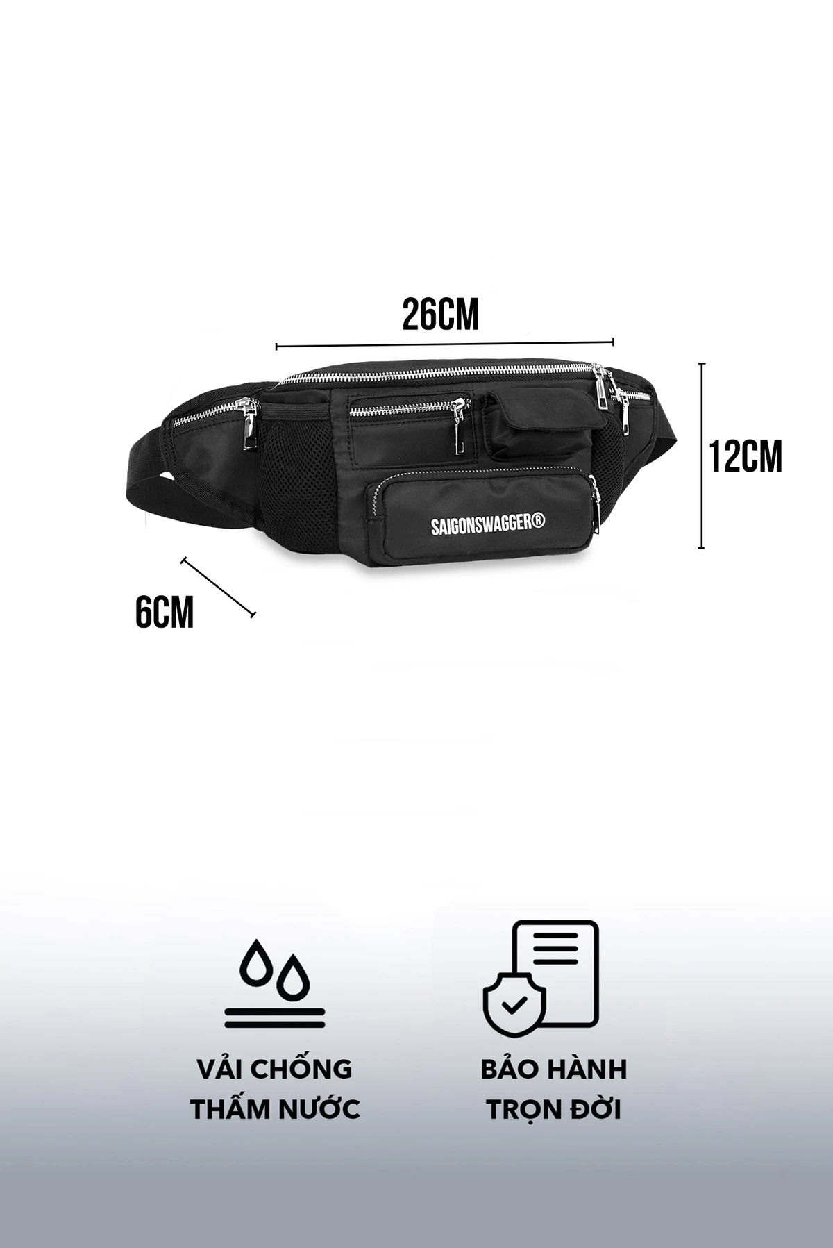 Túi Bao Tử Eo Hộp Cao Cấp SAIGONSWAGGER ® NYLON CARGO NYLON BUMBAG Túi Hộp