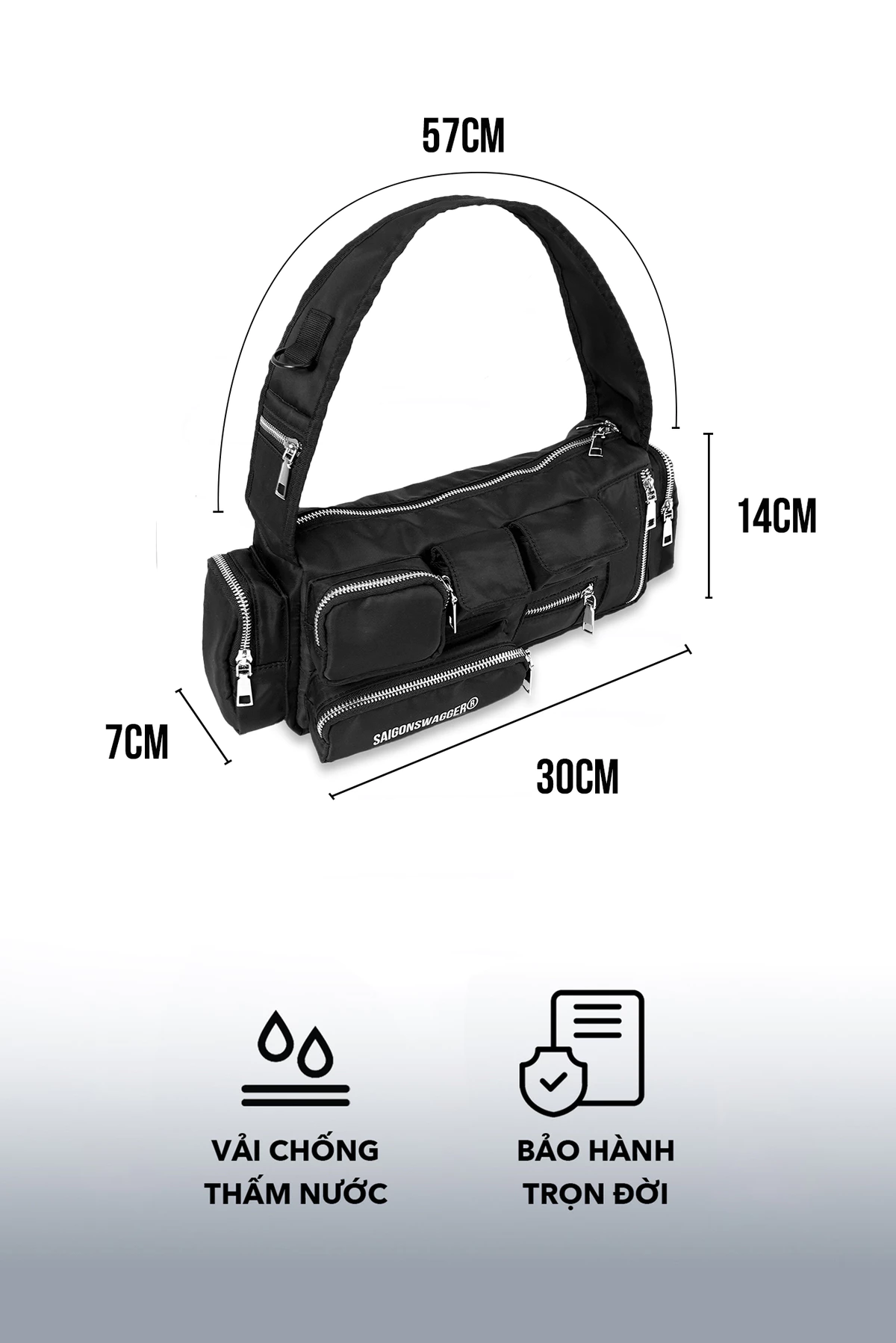 Túi Xách Túi Đeo Vai Thời Trang SAIGONSWAGGER ® NYLON CARGO SHOULDER BAG Túi Hộp