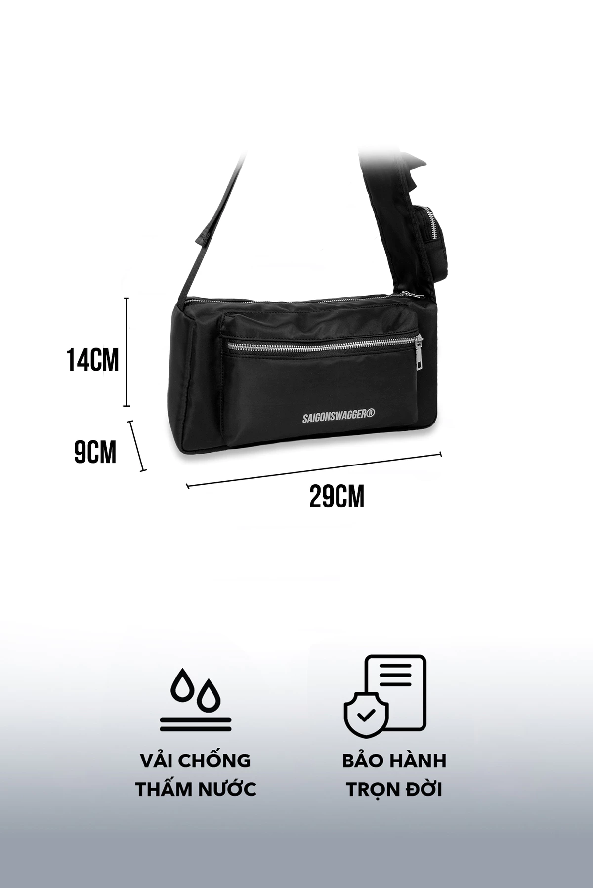 Túi Đeo Chéo Nam Nữ Hộp Nylon Cao Cấp SAIGONSWAGGER ®  CARGO NYLON CROSSBODY BAG