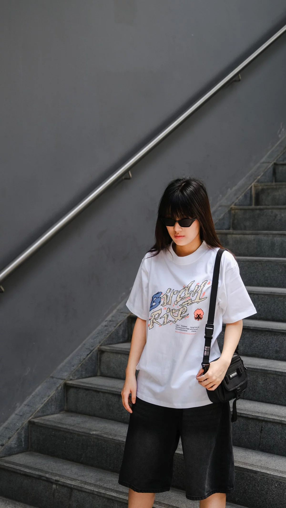 Áo thun unisex, áo thun local brand Birdy - RISE WHITE