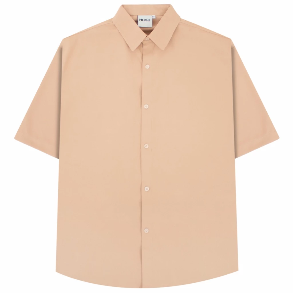 Áo sơ mi tay ngắn kaki dẻo, form boxy, thoáng mát, unisex basic HUGU Solid Shirt