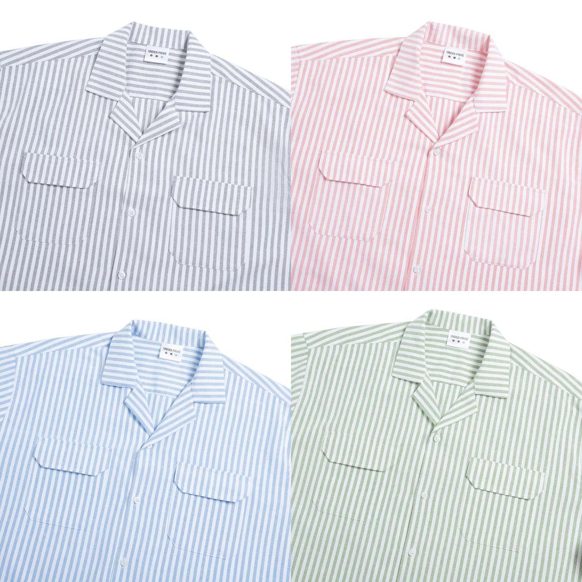 Áo Sơ Mi Cộc Tay Kẻ Sọc UNDER Striped Oxford Shirt - USH002