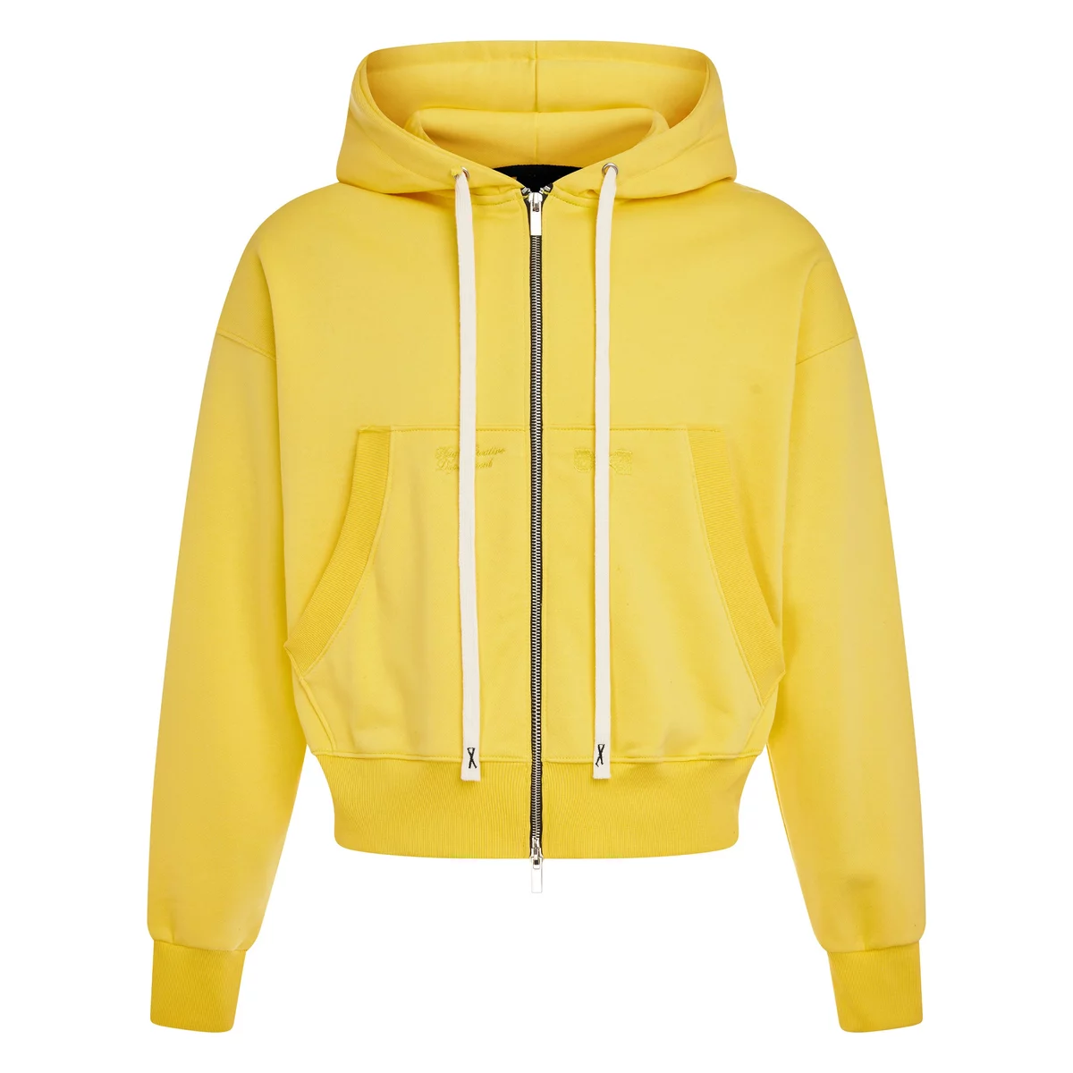 Áo khoác hoodie zip form boxy unisex thêu logo HUGU - BASIC BOXY ZIP HOODIE - khóa zip, vải chân cua