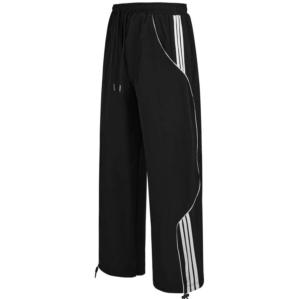 Quần dù dài màu đen, be, form ống suông dài, đường kẻ nổi bật, đơn giản, unisex local brand HUGU - ALESTER