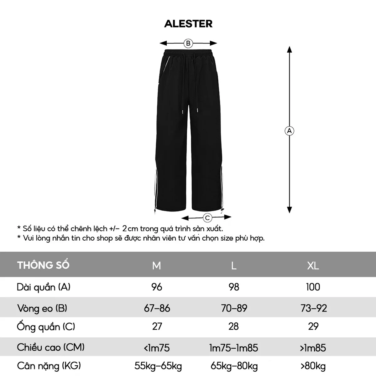 Quần dù dài màu đen, be, form ống suông dài, đường kẻ nổi bật, đơn giản, unisex local brand HUGU - ALESTER