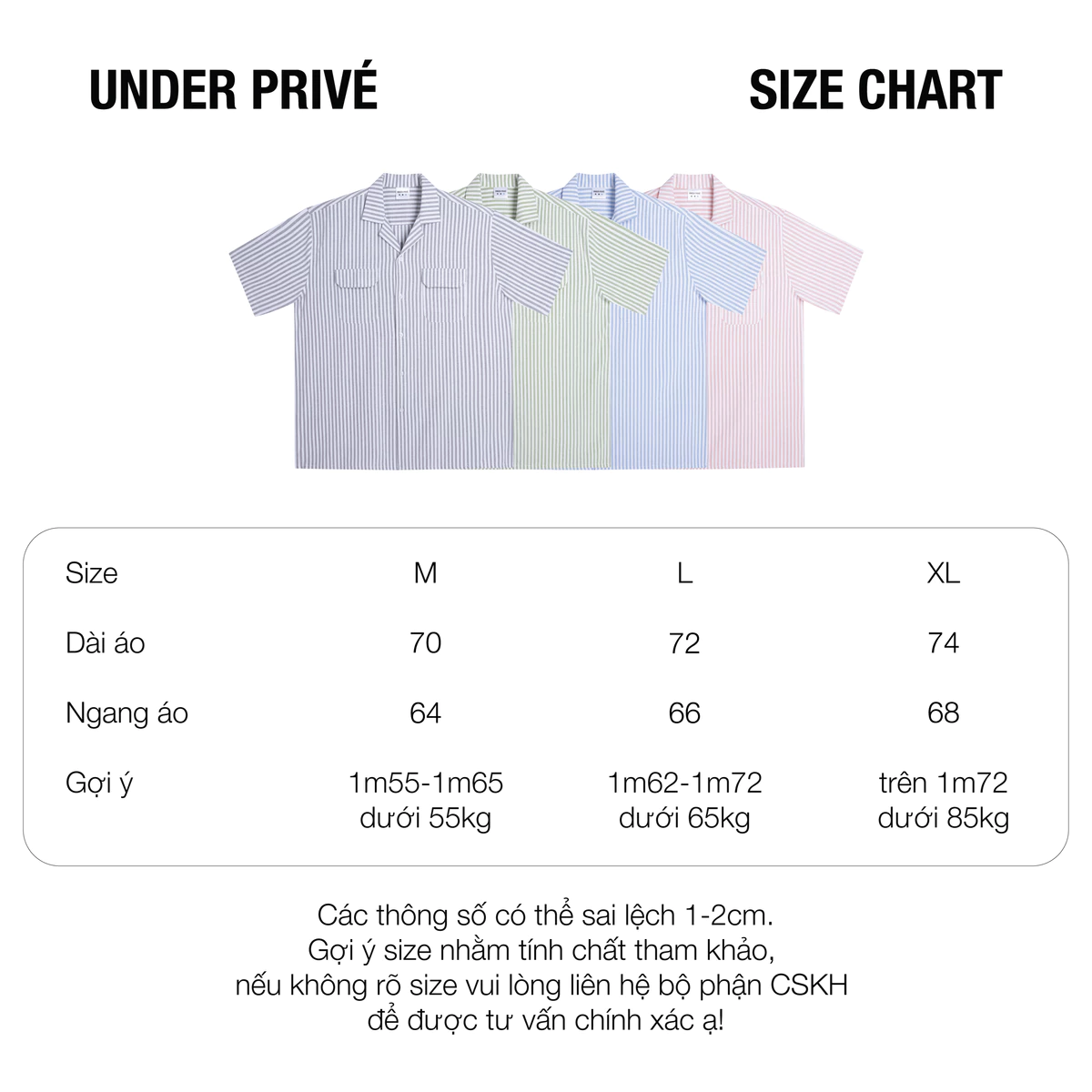 Áo Sơ Mi Cộc Tay Kẻ Sọc UNDER Striped Oxford Shirt - USH002