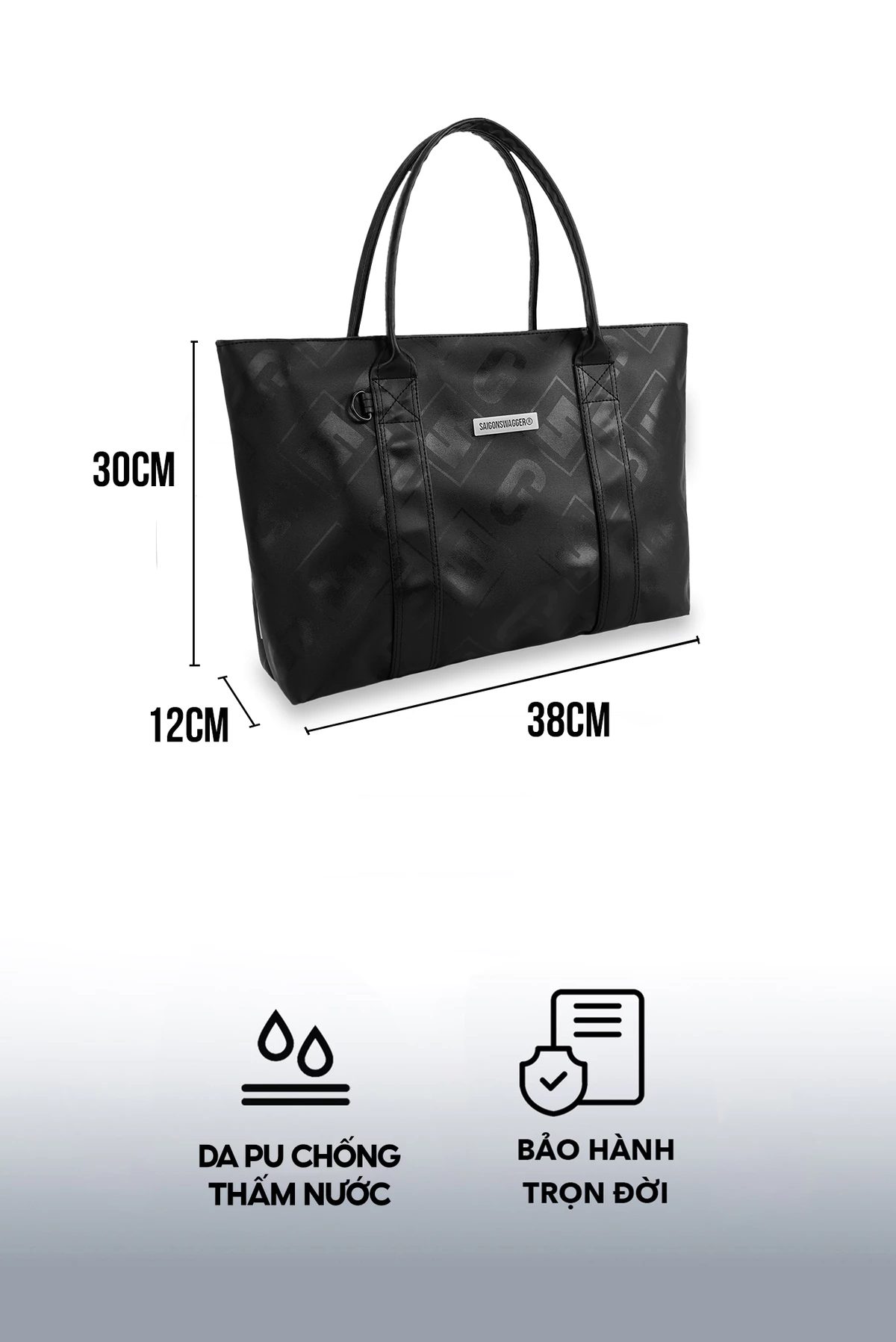 Túi Tote Túi Xách Da SAIGONSWAGGER® TWILIGHT LEATHER TOTE BAG Hoạ Tiết Monogram