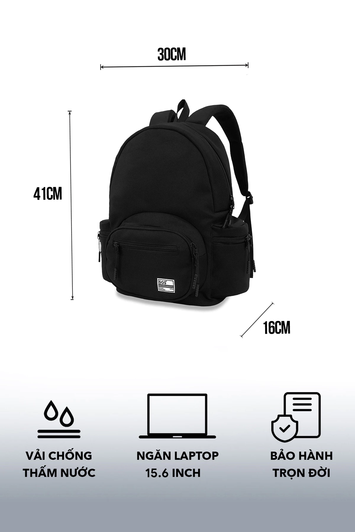 Balo Đi Học Basic Nam Nữ SAIGONSWAGGER ® POP BACKPACK ngăn chống sốc laptop 15.6 inch