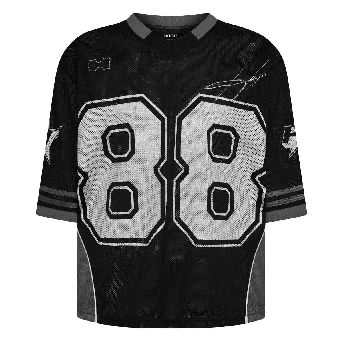 Áo lưới jersey màu đen, trắng in kéo lụa, phong cách thể thao unisex local brand HUGU - EIGHTY EIGHT