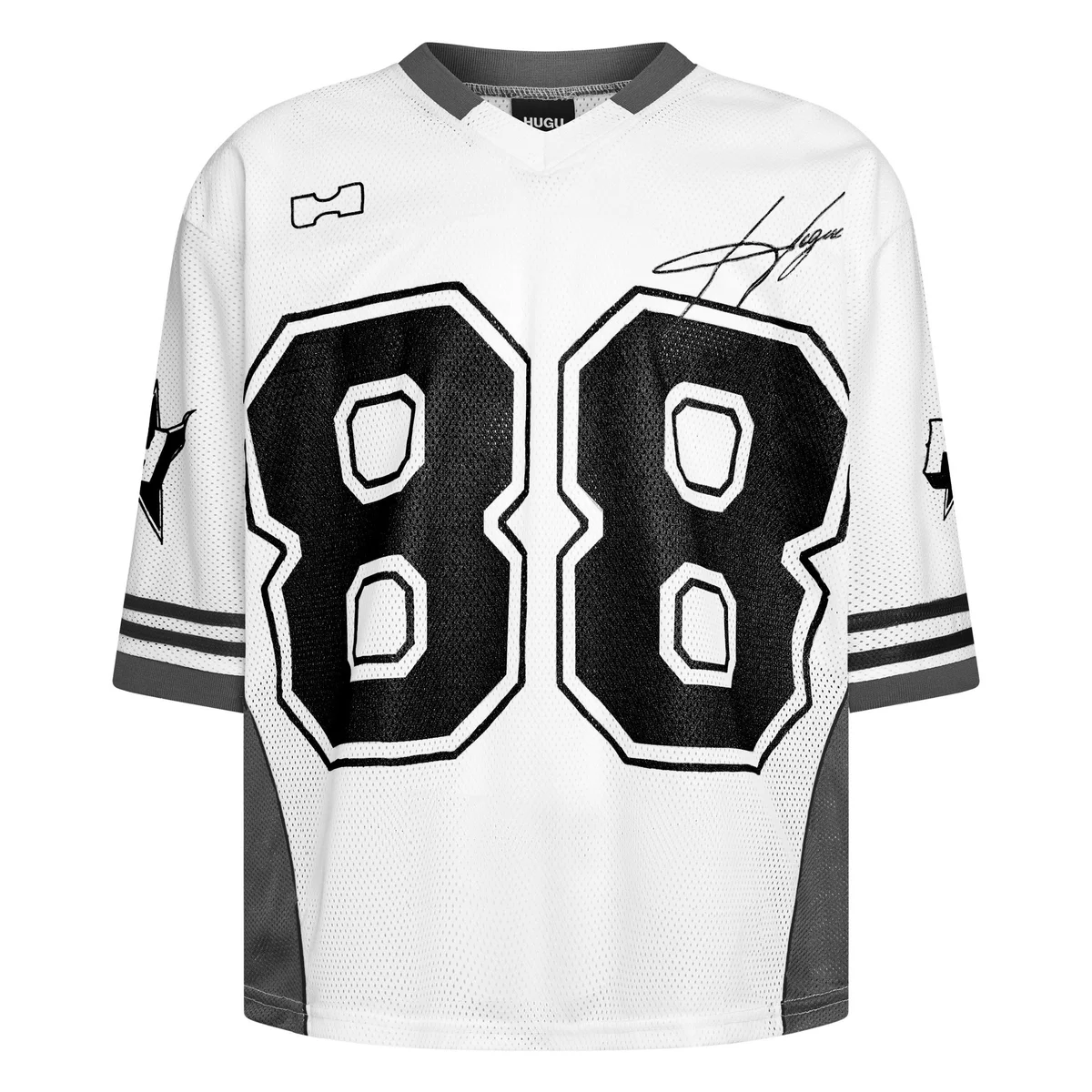 Áo lưới jersey màu đen, trắng in kéo lụa, phong cách thể thao unisex local brand HUGU - EIGHTY EIGHT