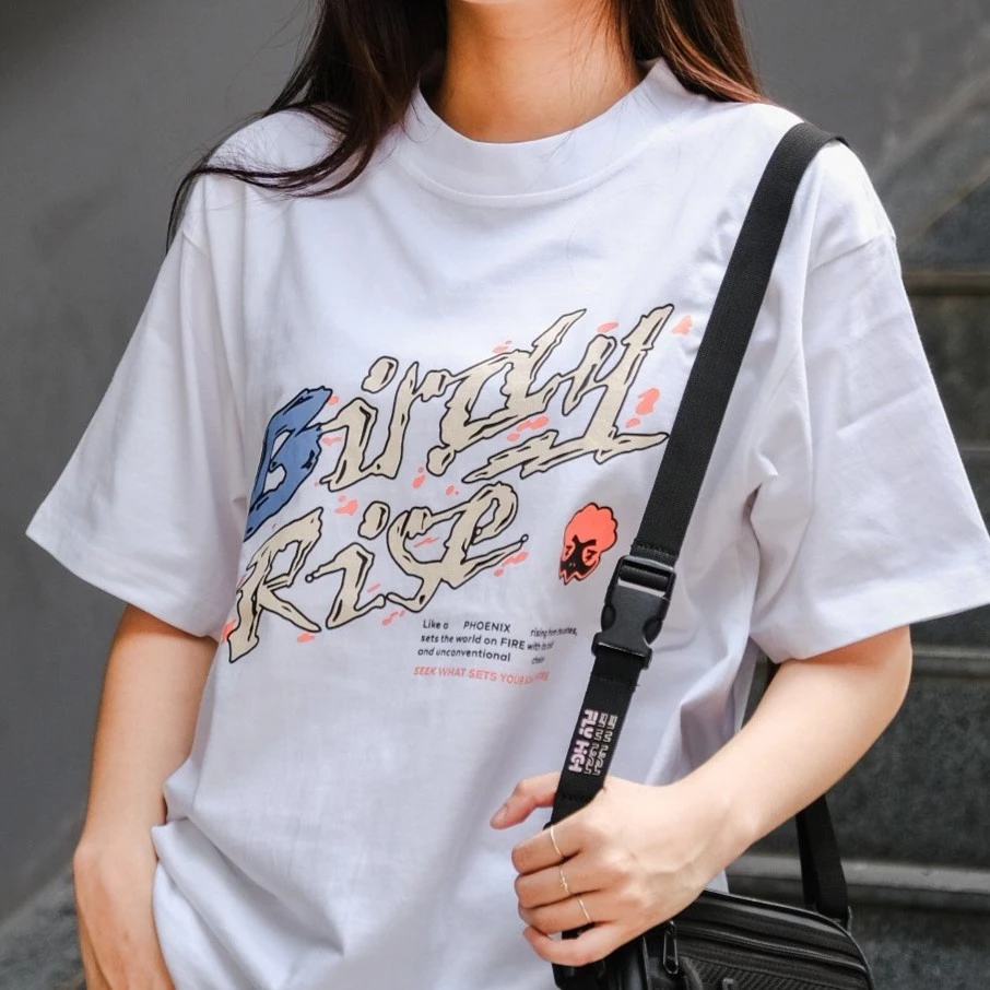 Áo thun unisex, áo thun local brand Birdy - RISE WHITE
