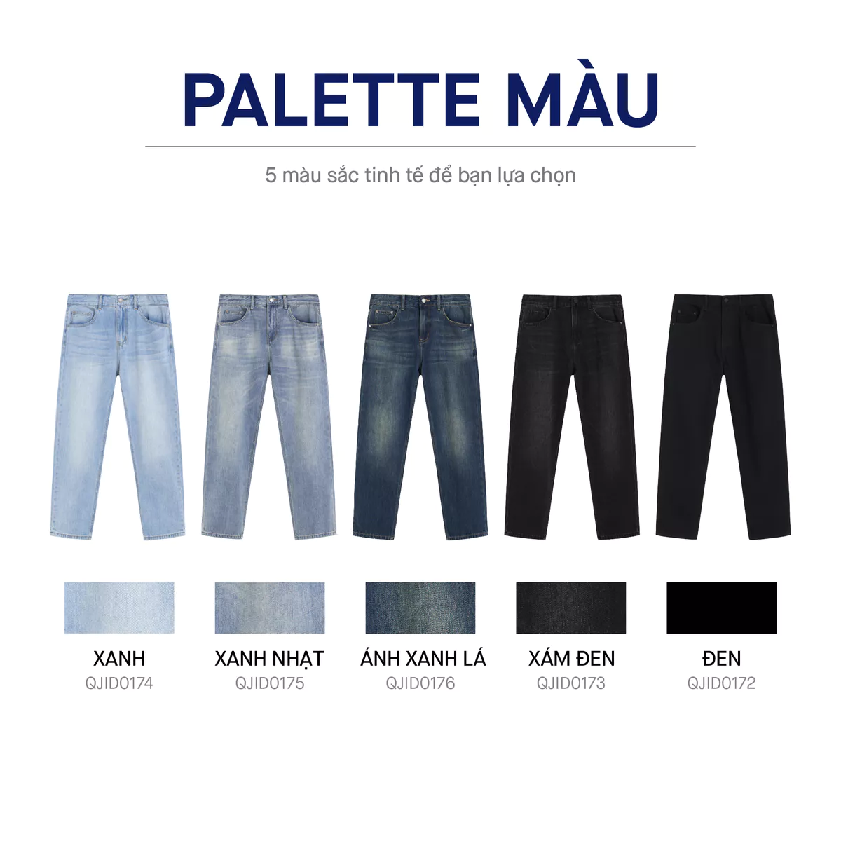 Quần jeans nam ICONDENIM, quần bò ống đứng, dáng suông, công nghệ Lightweight siêu nhẹ, chống nhăn tốt ICON105
