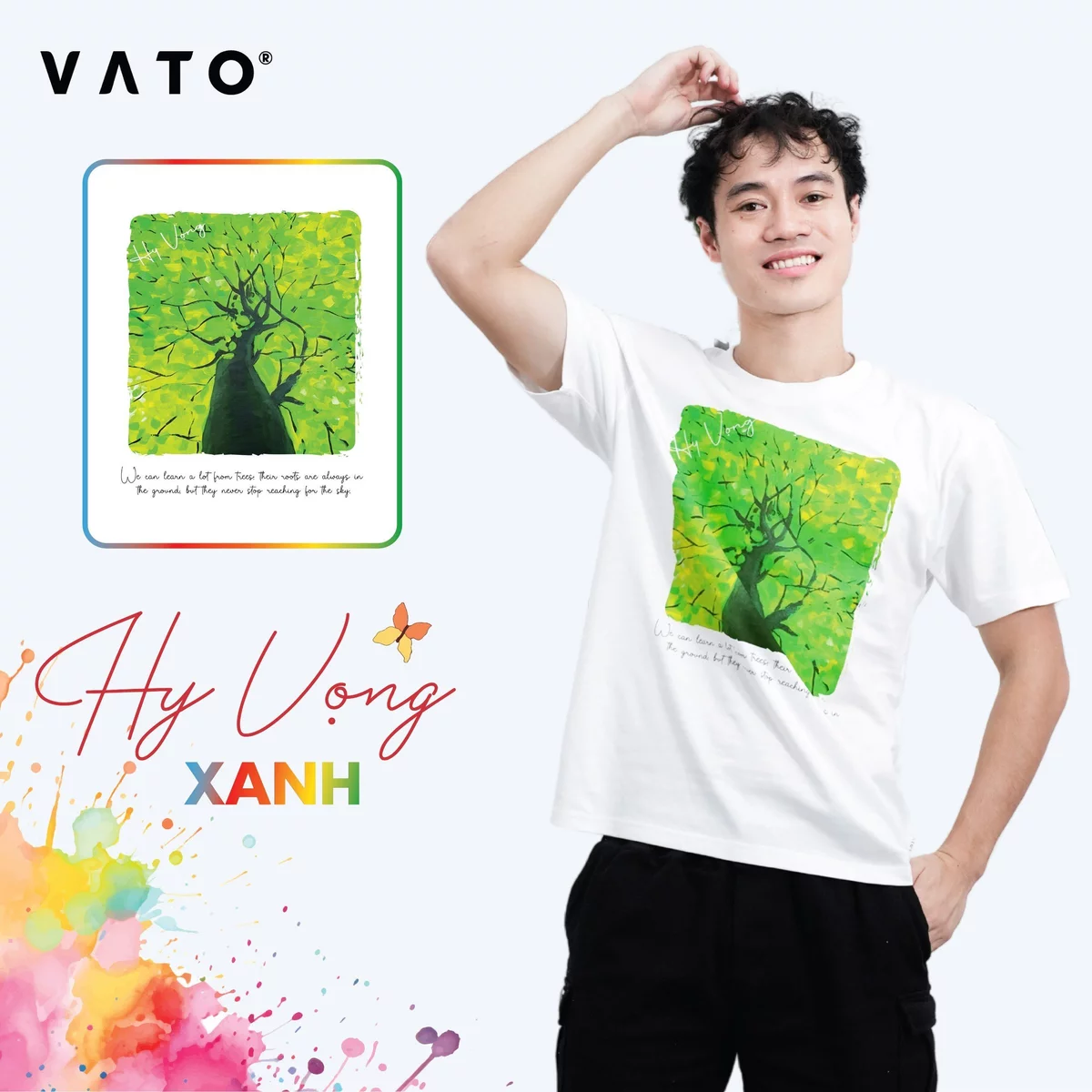 Hy Vọng Xanh - Áo thun nam, nữ in tranh - Áo thun unisex cotton siêu thoáng mát