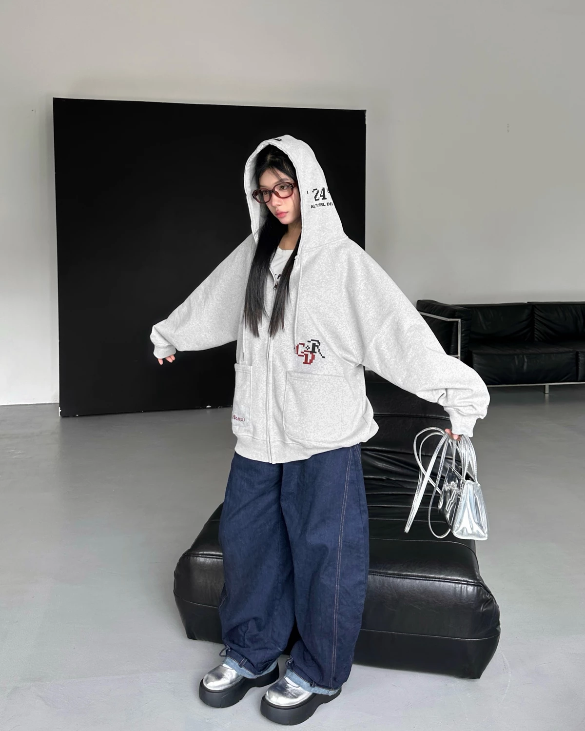 Áo Hoodie Zip KEYBOARD Cinder Form Rộng Oversize, Local Brand Chính Hãng