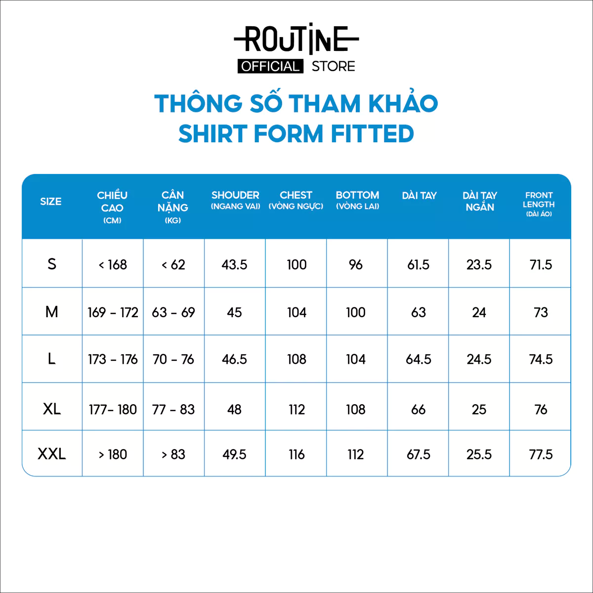 Áo Sơ Mi Nam Oxford Cổ Trụ Tay Dài Trơn Form Fitted - Routine 10S24SHL006C