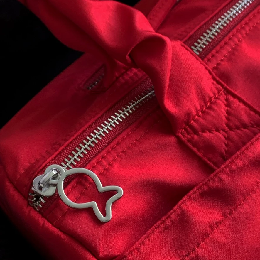 Túi đeo vai kẹp nách nữ DKMV màu đỏ, đen dáng hộp rút dây đáng yêu Mì Gối Bag l K-B44