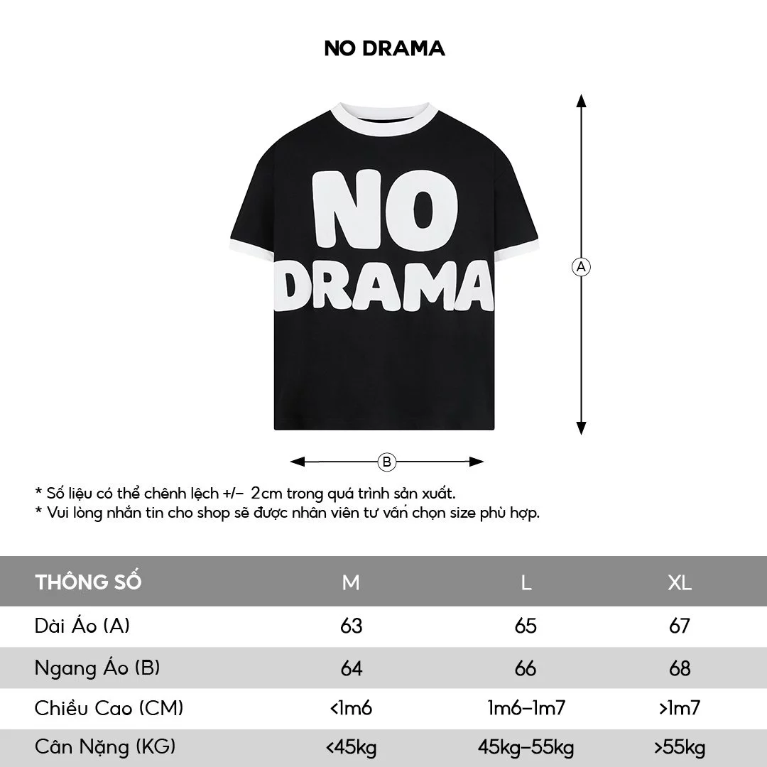 Áo thun bo cổ tròn màu trắng, đen,... form boxy, unisex local brand HUGU - NO DRAMA - hình in nổi, rộng rãi