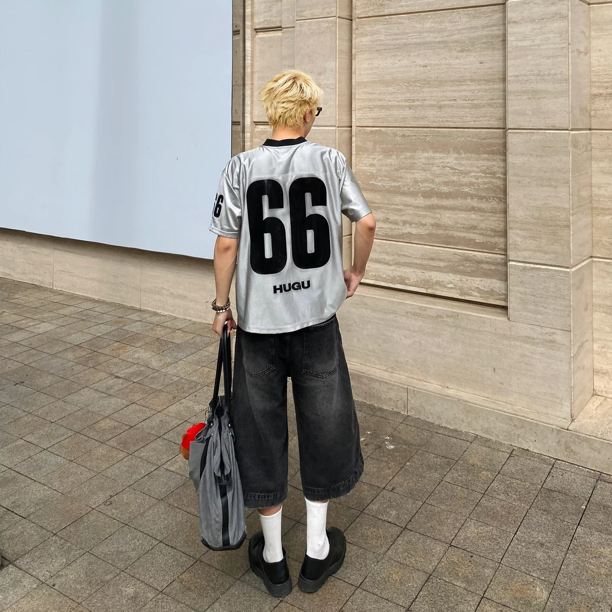 Áo thun bóng chiếu màu xám, hồng, form boxy, rộng rãi, thoáng mát, unisex local brand HUGU - SIXTY RICH JERSEY