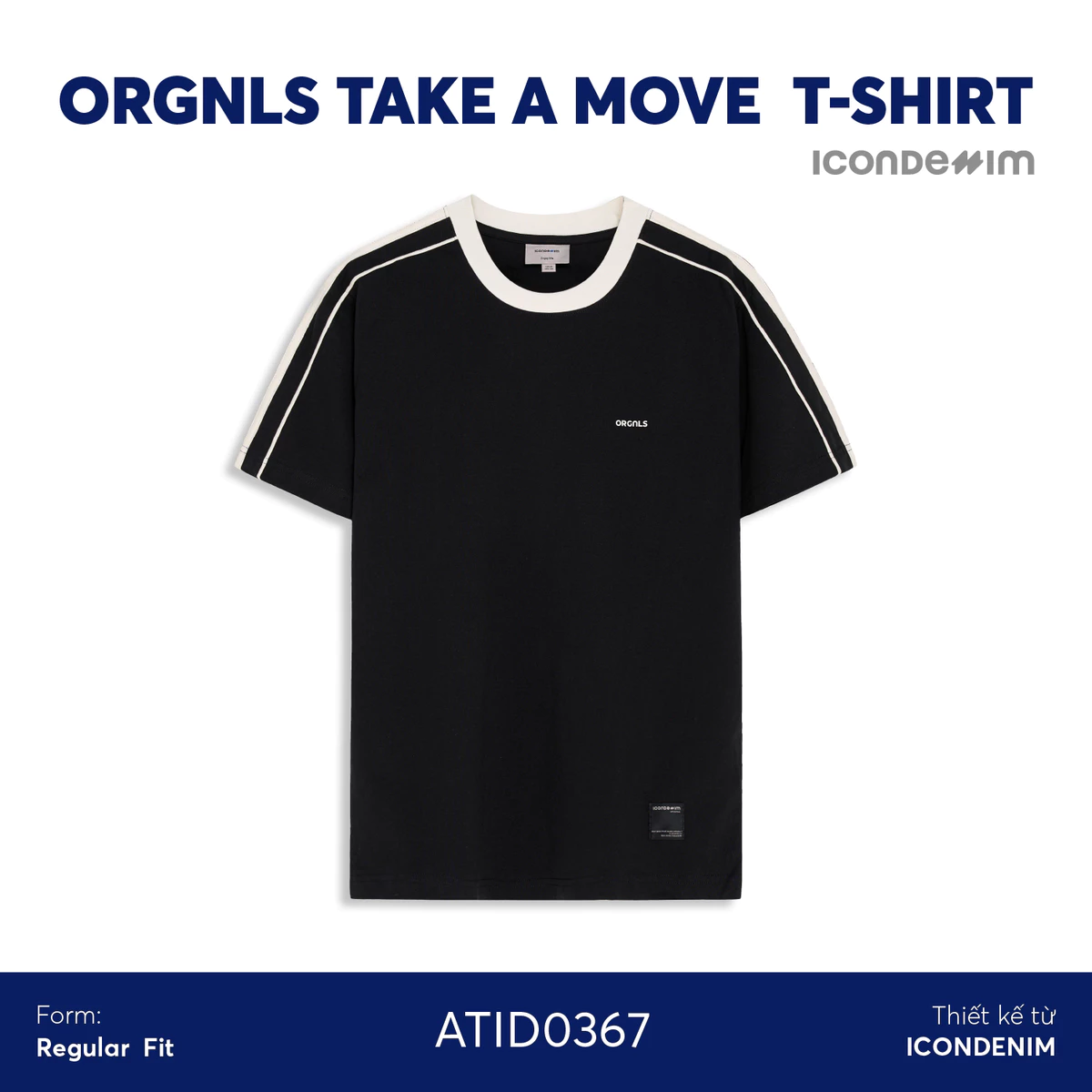 Áo Thun Nam ICONDENIM Họa Tiết Phối Viền Orgnls Take A Move Form Regular ATID0367
