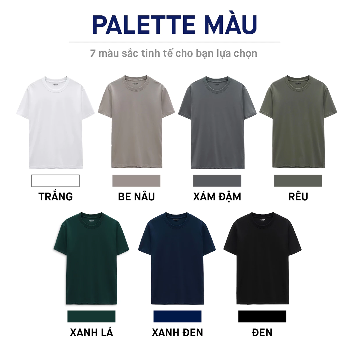 Áo thun nam trơn cổ tròn ICONDENIM, áo phông trơn vải cotton lightweight thoáng mát, siêu nhẹ, form regular ATID0190