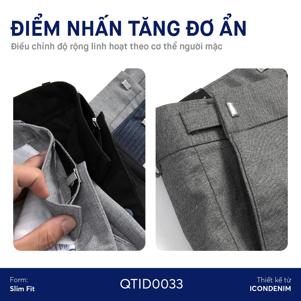 Quần Tây Slimfit ICONDENIM Ratchet Straps QTID0033