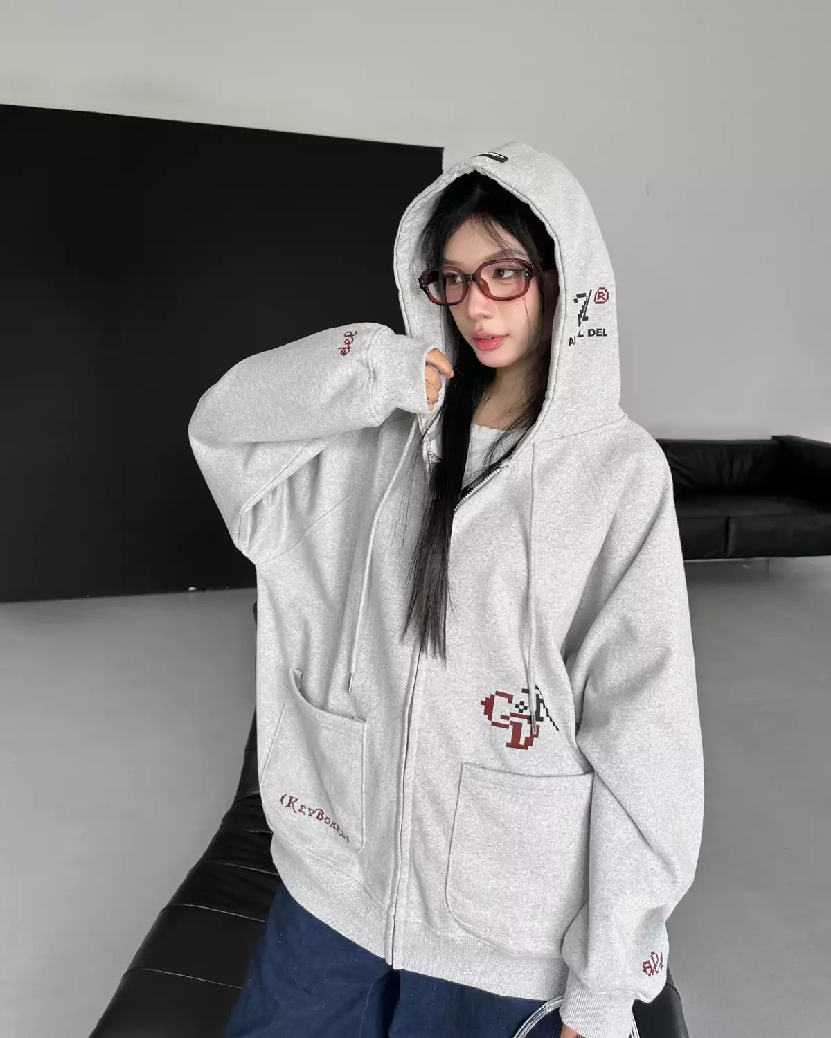 Áo Hoodie Zip KEYBOARD Cinder Form Rộng Oversize, Local Brand Chính Hãng