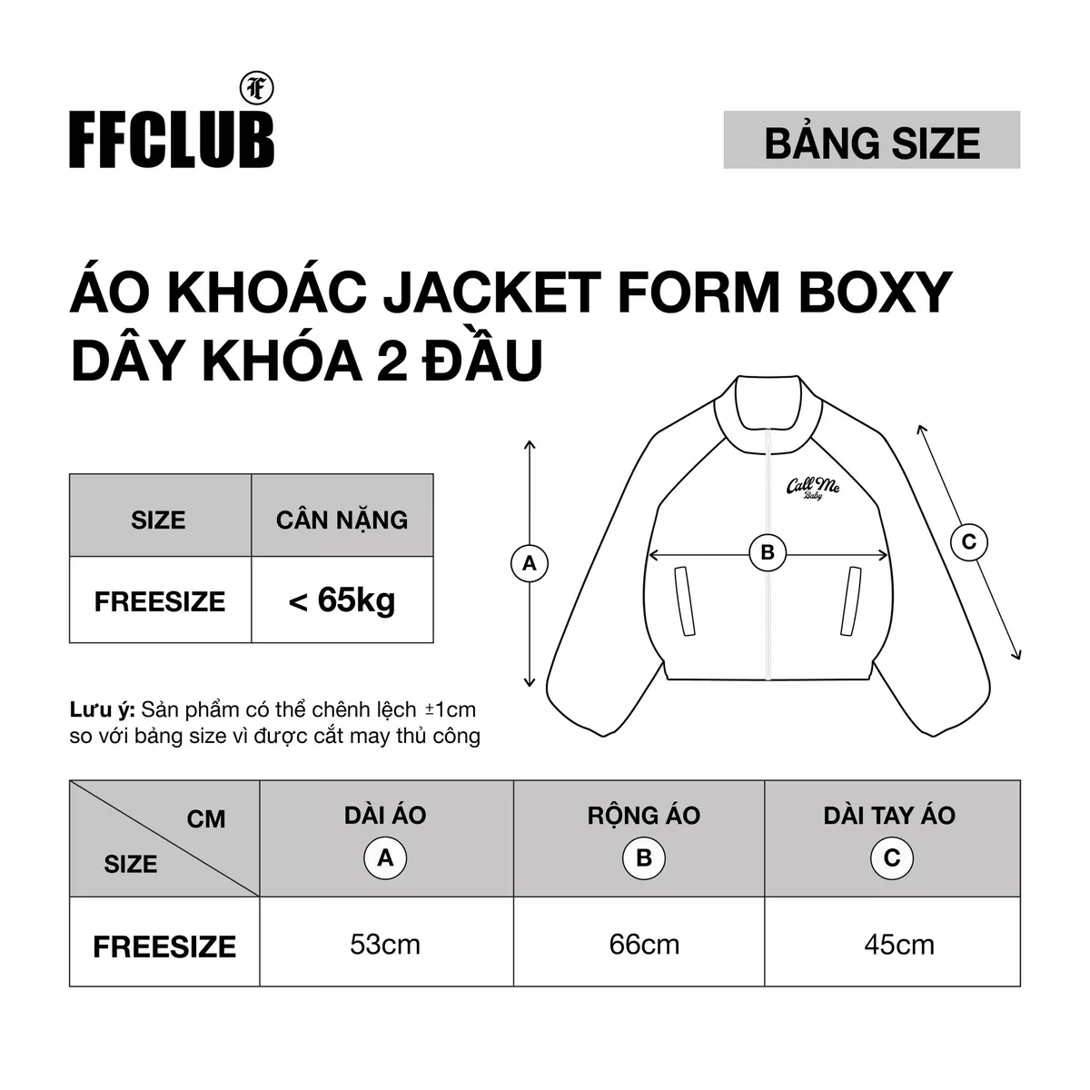 ÁO KHOÁC JACKET FORM BOXY DÂY KHÓA 2 ĐẦU FFCLUB MIX