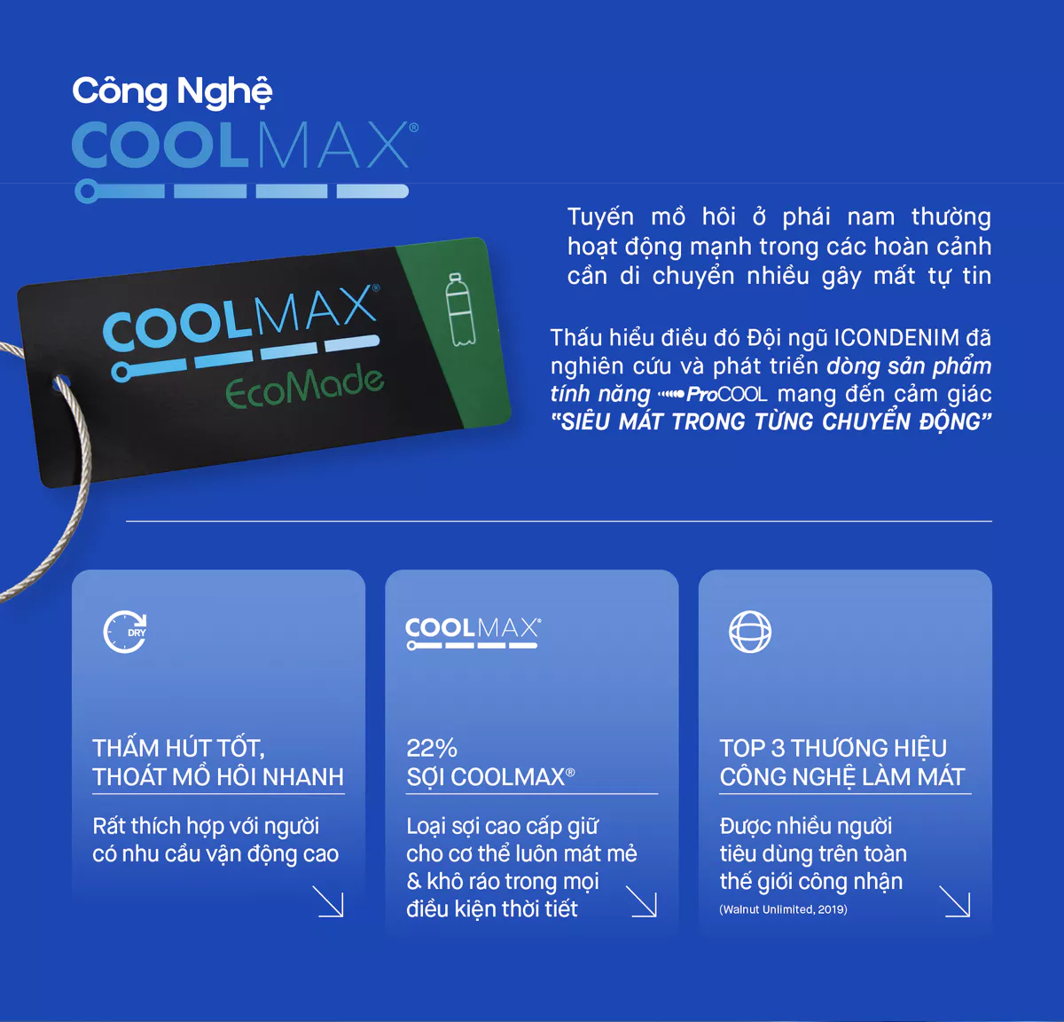Quần jeans nam PROCOOL ICONDENIM, quần bò form slimfit ôm vừa vặn, công nghệ vải Coolmax mát lạnh, mềm mịn, thoải mái