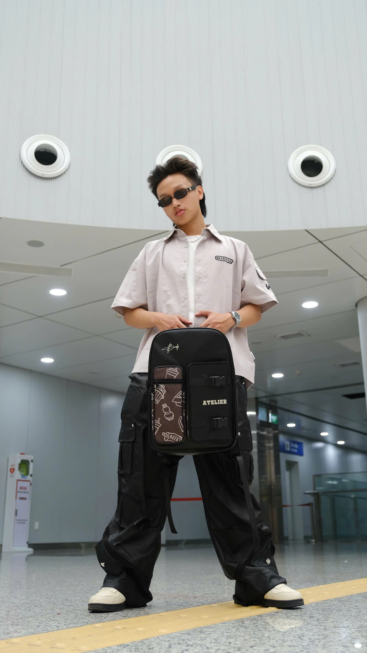 Balo da nam nữ unisex đựng Laptop 14 inch vải Pu chống nước cao cấp BIRDYBAG BANDANA Backpack