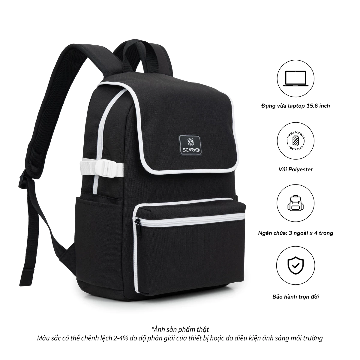 Balo Thời Trang Nam Nữ, Ba lô Đi Học, Đi Làm, Đựng Vừa Laptop 15inch SCARAB LEADER BACKPACK