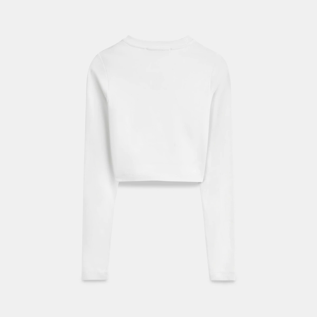 Eleven - Áo Crop Top Tay Dài Thêu Mono | Màu Trắng