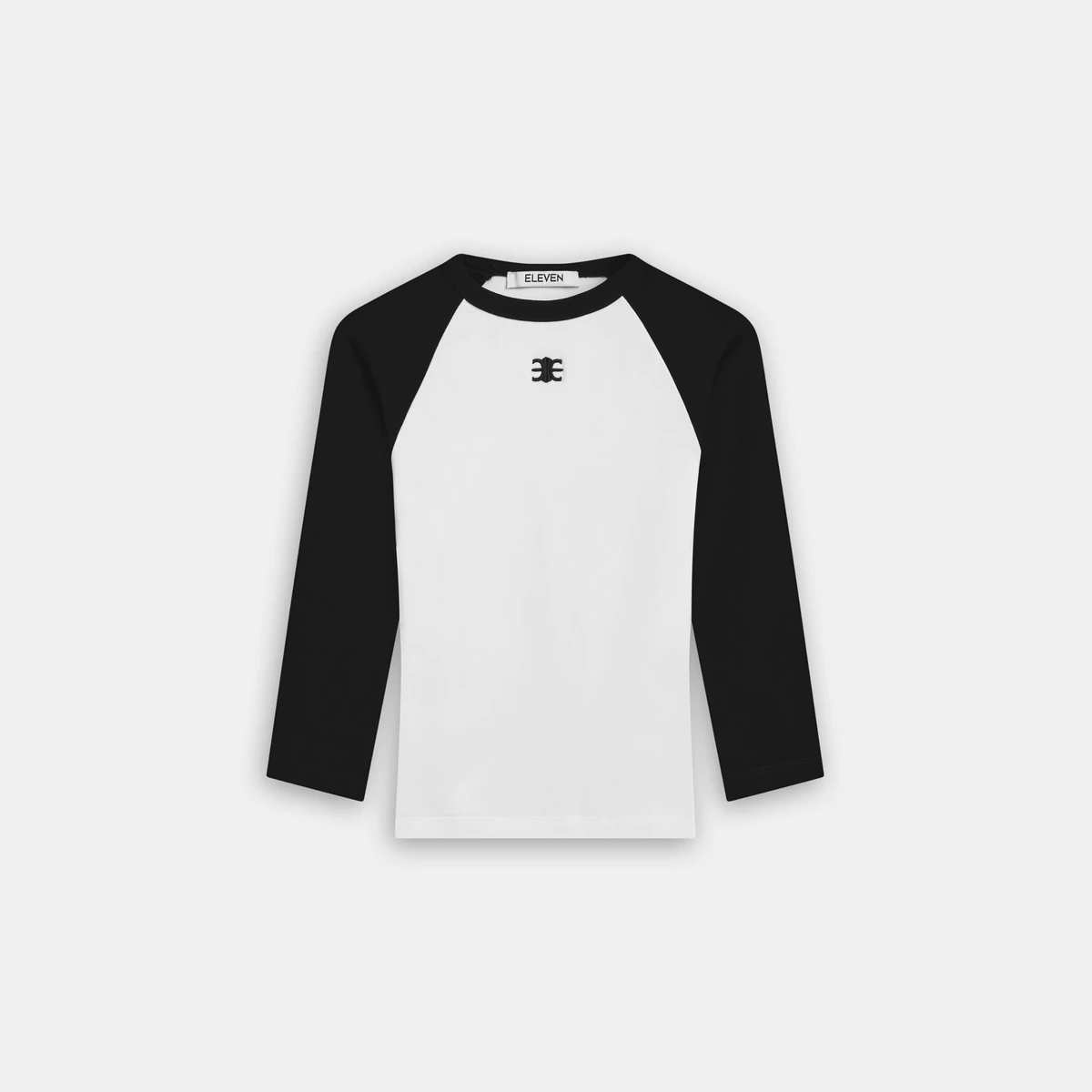 Eleven - Áo nữ tay lửng phối 2 màu form ôm thêu Mono Logo