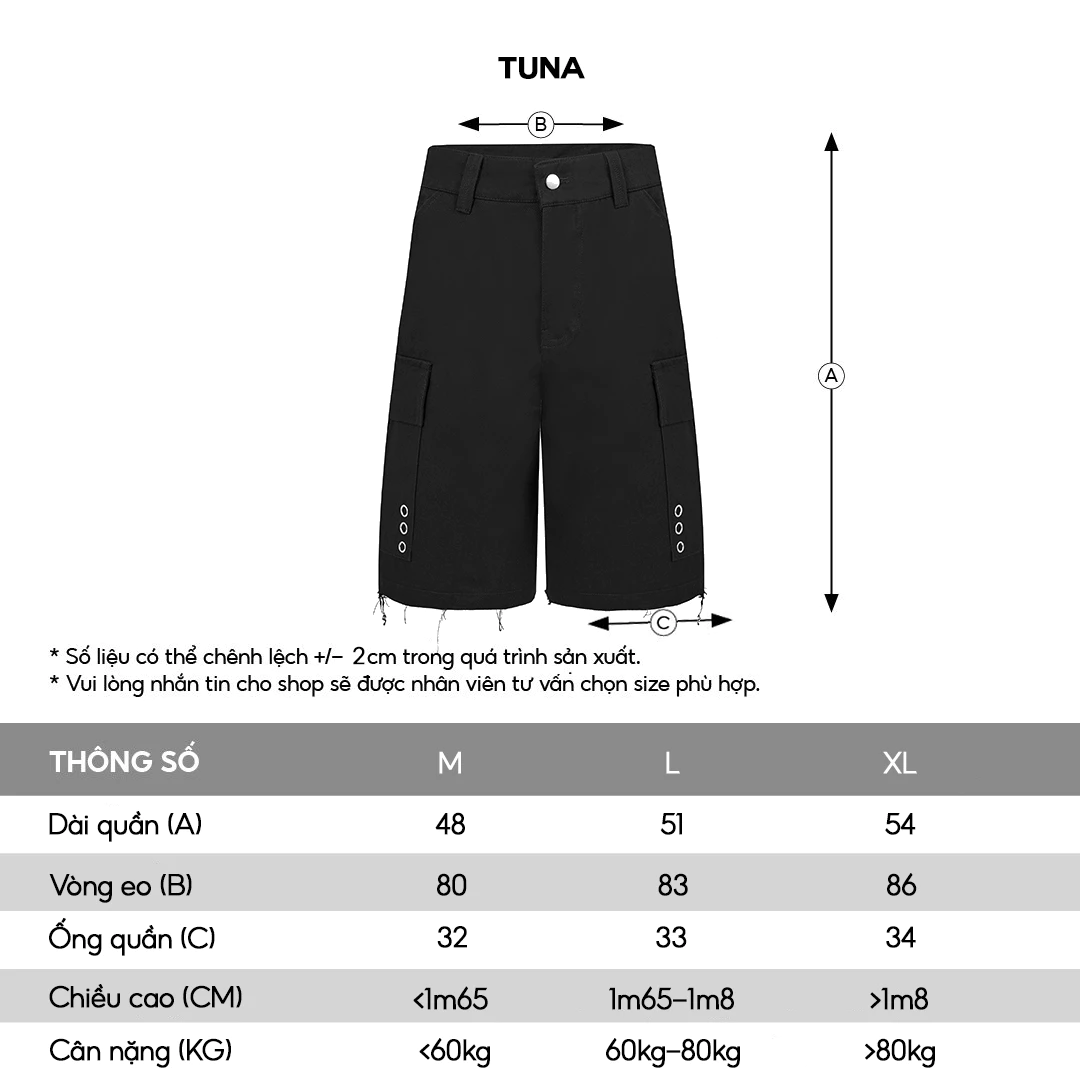 Quần short kaki unisex local brand HUGU -TUNA form quần short dáng suông, có túi hai bên, đính khuyên kim loại
