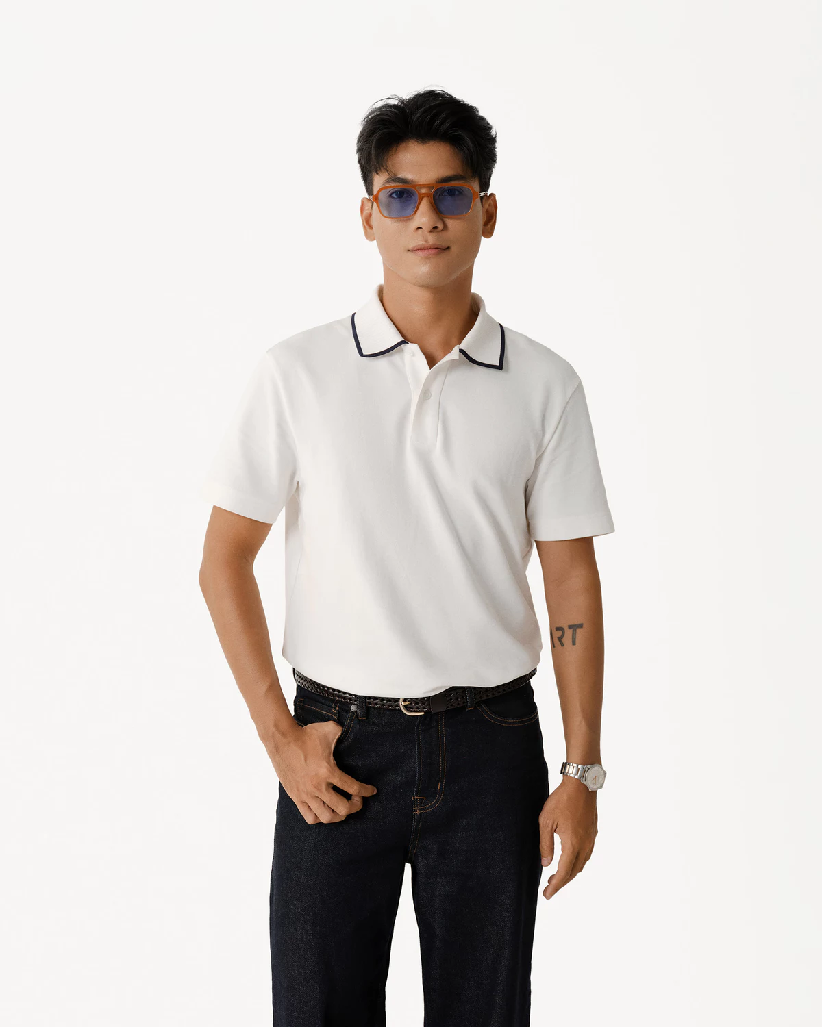 Áo Polo Ngắn Tay Vải S.Café Phối Cổ Form Fitted - Routine 10S25POL004