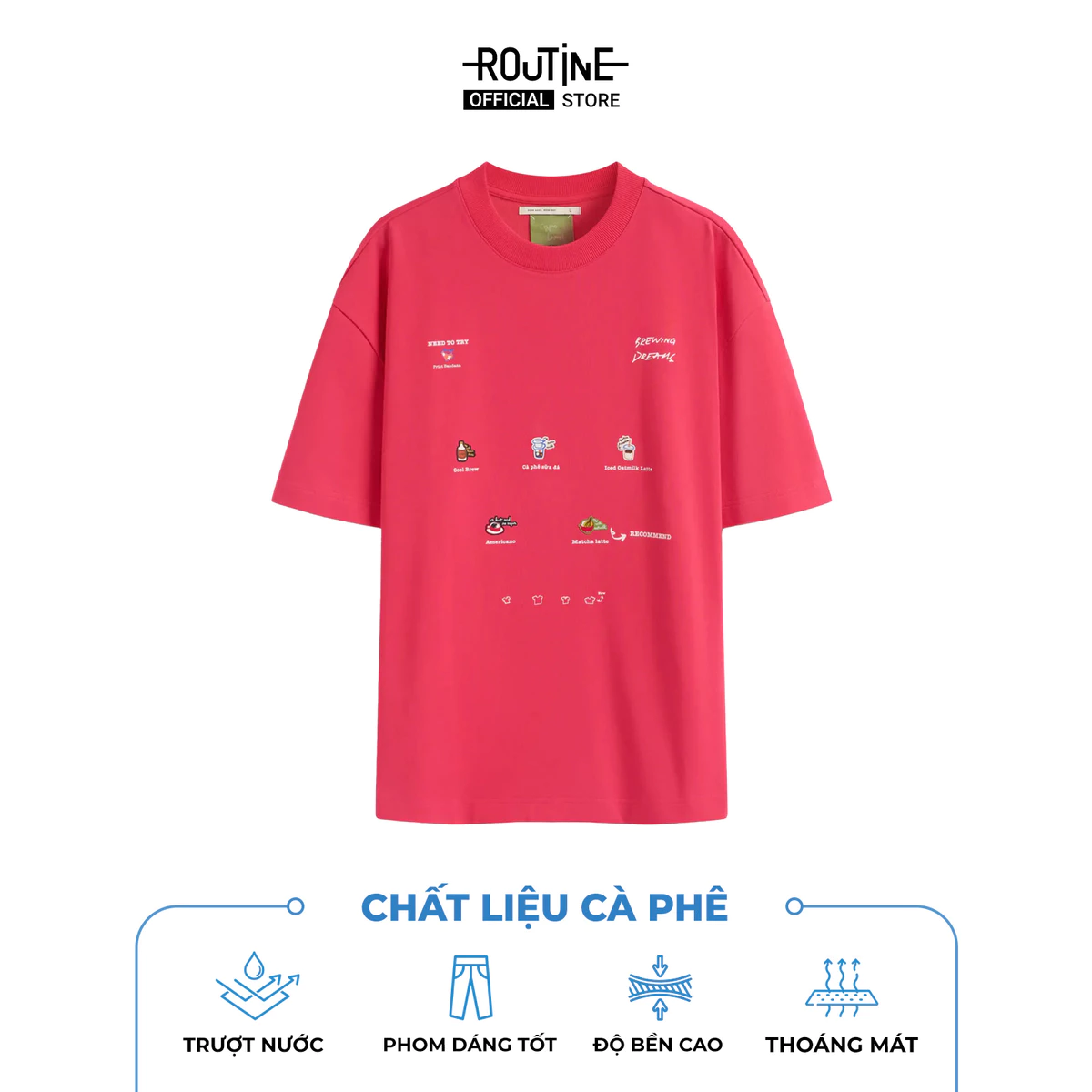 Áo Thun Tay Ngắn Vải S.Cafe In Patch Form Boxy - Routine 10S25TSS048