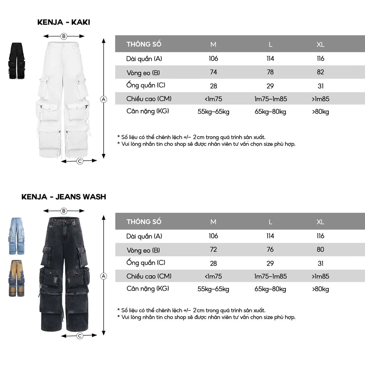 Quần form dài ống rộng local brand HUGU - KENJA - túi hộp, nút kim loại, unisex, màu wash, chất liệu kaki/ denim