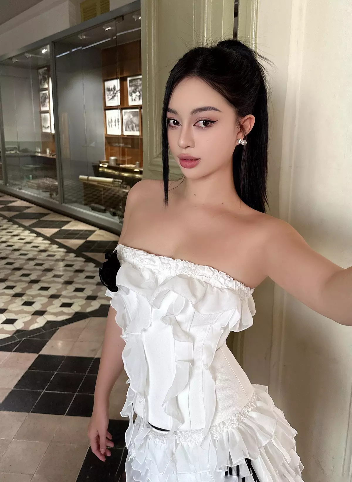 LSOUL Set Áo Corset Cúp Ngực Đính Hoa + Chân Váy Xếp Tầng Tiểu Thư Fairy Set A25022801 CV25020711