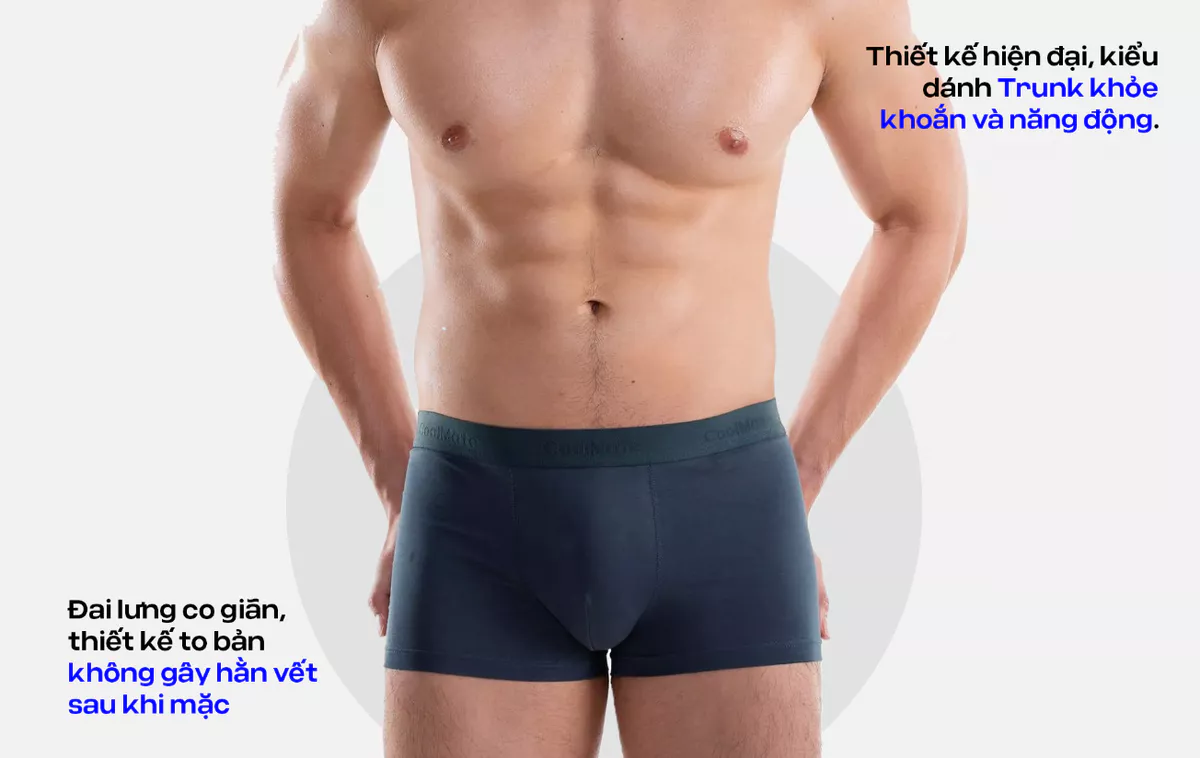 Combo 5 quần lót sịp nam Trunk Cotton co giãn thoải mái vải mềm thoáng khí Coolmate (màu ngẫu nhiên)