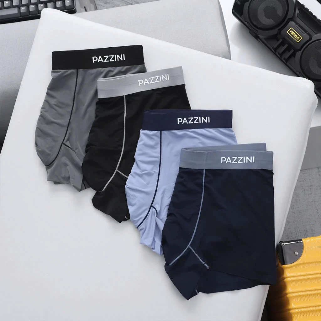 Quần lót nam boxer PAZZINI thun lạnh xuất xịn cao cấp, quần sịp nam co giãn 4 chiều, thấm hút kháng khuẩn tốt BX011