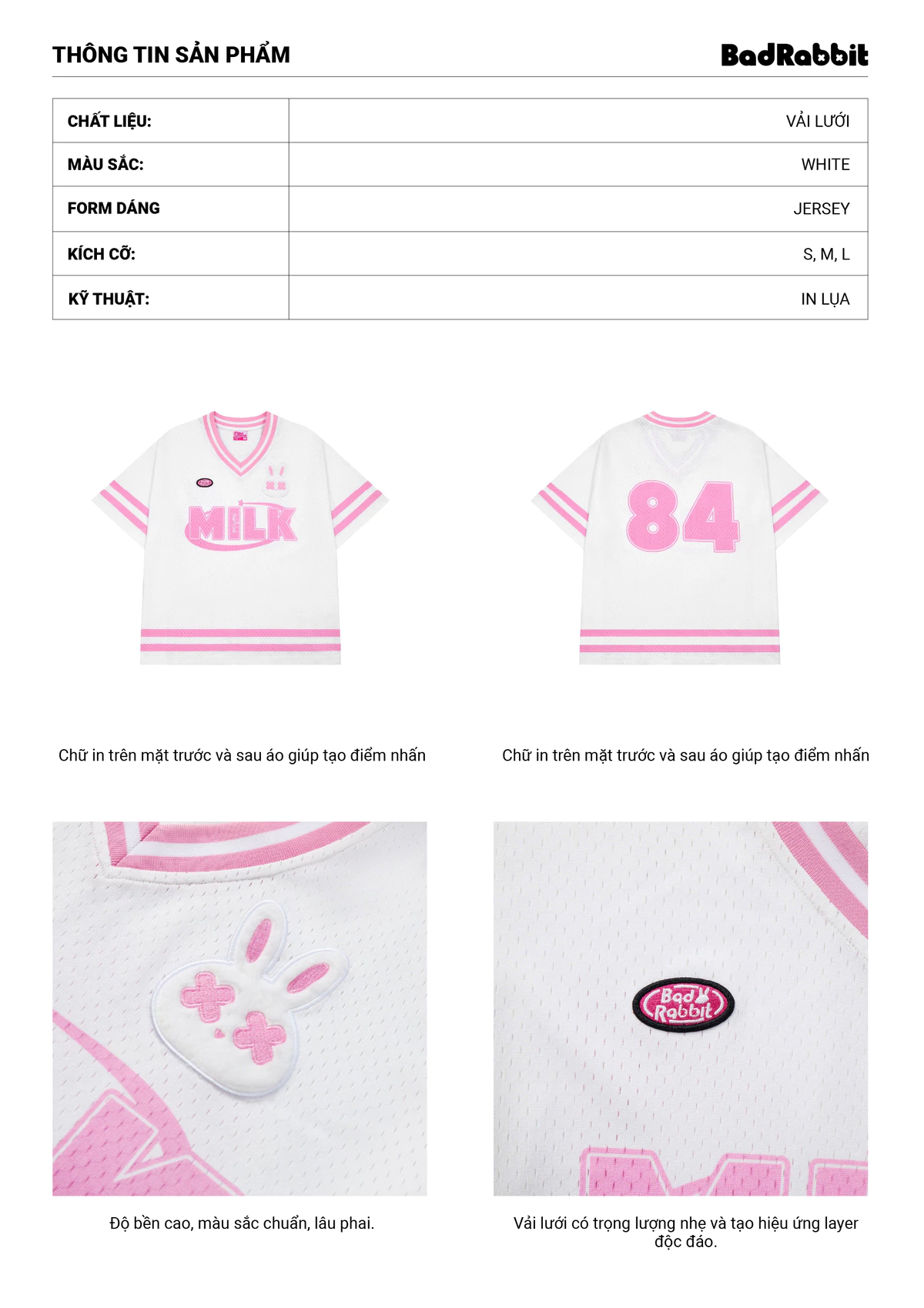 Áo Jersey Milky Pinky Jersey - Ho24 Collection - Local Brand Chính Hãng