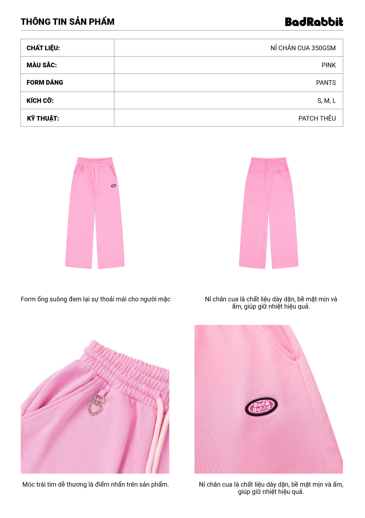 Quần Dài Pinkie Rabbit Pants - Ho24 Collection - Local Brand Chính Hãng