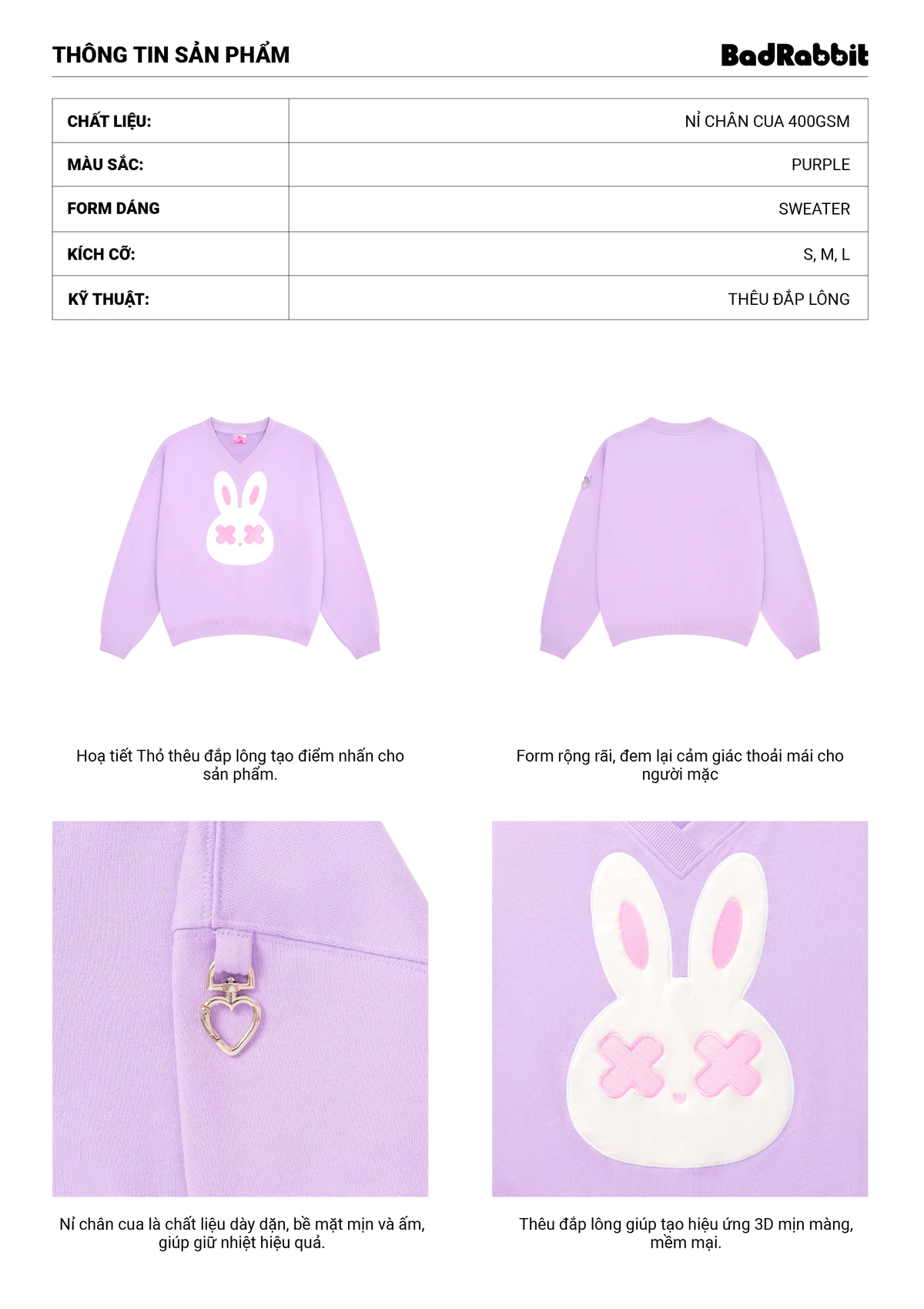 Áo Sweater Purple You Sweater - Ho24 Collection - Local Brand Chính Hãng