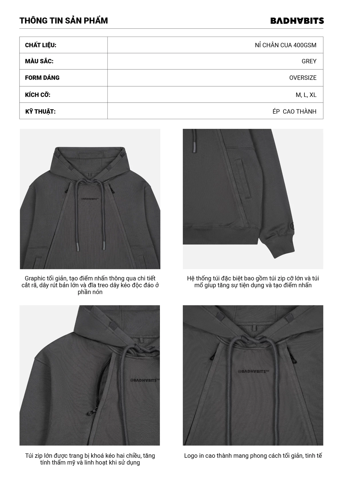 Áo Khoác Zip Hoodie - Non Standard Collection - Local Brand Chính Hãng