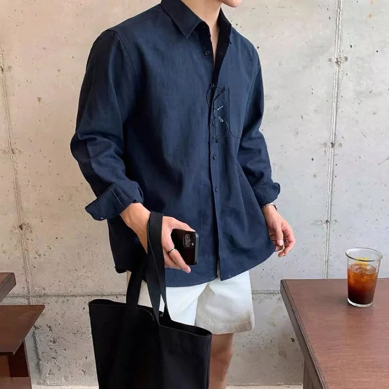 Áo sơ mi nam cổ bẻ dài tay vải đũi Linen cao cấp, phom dáng thoải mái thấm hút tốt ZUTEE